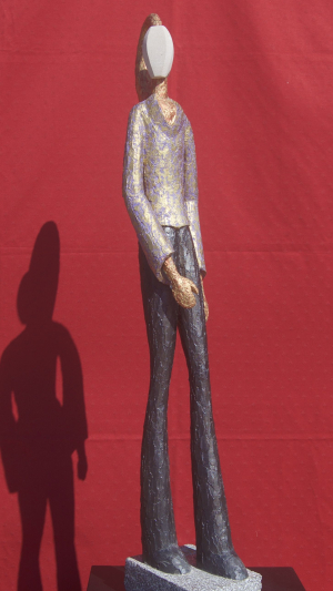 Laurent Messager - Arth (Right)(Ciment armé, polychromie patines, Pierre de taille, Socle béton/marbre)